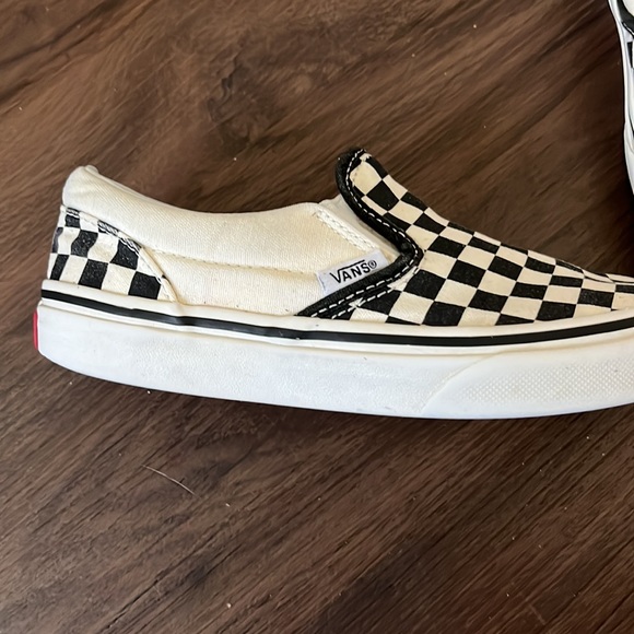 Black and White Checkered Vans Shoes - Picture 2 of 4